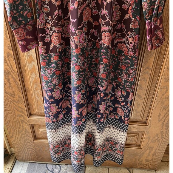 Cabi Festive Retro Flower Maxi Dress Size S Boho Style # 3675 Prairie Cottage - Picture 10 of 13